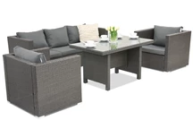 Rattan Gartenmöbel Roma Apetito 5 Garden Point schwarz
