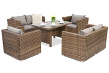Rattan Gartenmöbel Roma Apetito 6 Garden Point braun
