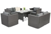 Rattan Gartenmöbel Roma Apetito 6 Garden Point schwarz