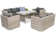 Rattan Gartenmöbel Roma Apetito 7 Garden Point Grau
