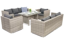 Rattan Gartenmöbel Roma Apetito 8 Garden Point grau