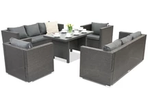 Rattan Gartenmöbel Roma Apetito 8 Garden Point schwarz