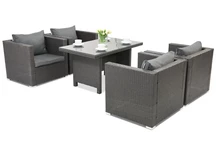Rattan Gartenmöbel Roma Premium 4 Garden Point schwarz
