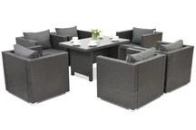 Rattan Gartenmöbel Roma Premium 6 Garden Point schwarz