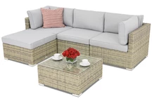 Rattan Gartenmöbel Venice Corner 4 Garden Point grau