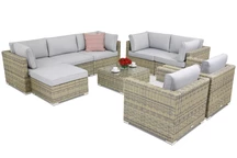 Rattan Gartenmöbel Venice Corner 8 Garden Point grau