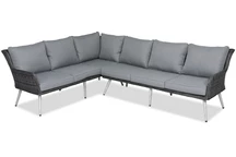 Technorattan-Ecksofa für die Terrasse Bilbao Garden Point Anthrazit