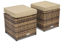 Technorattan-Hocker Monaco Garden Point, braun - 2er Set