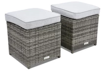 Technorattan-Hocker Monaco Garden Point, grau - 2er Set