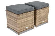 Technorattan-Hocker für die Garnitur Toledo Garden Point Set - 2 Stück Cappuccino