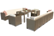 Technorattan-Möbelgarnitur mit zwei großen Sofas Colorado Apetito Max 12 Cappuccino Bica