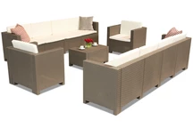 Technorattan-Möbelgarnitur mit zwei großen Sofas Colorado Coffee Max 10 Cappuccino Bica