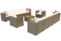 Technorattan-Möbelgarnitur mit zwei großen Sofas Colorado Coffee Max 12 Cappuccino Bica