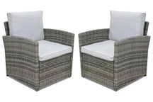 Technorattan Sessel Monaco Garden Point grau - 2er Set
