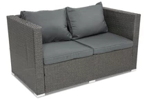 Technorattan-Sofa für drei Personen Roma Garden Point Anthrazit