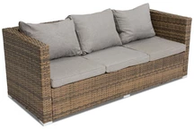 Technorattan-Sofa für drei Personen Roma Garden Point braun