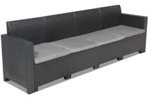 4-Sitzer-Technorattan-Sofa Nebraska Antrazit Bica