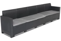 5-Sitzer-Technorattan-Sofa Nebraska Anthrazit Bica