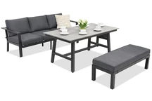 Aluminium-Gartenmöbel Sydney Apetito Comfort 3 mit Bank Garden Point Anthrazit