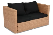 Cappuccino-Sofa Roma Garden Point für 2 Personen aus Technorattan