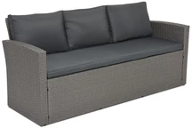 Dreisitzer-Sofa aus Rattan Marseille Garden Point Anthrazit