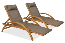 Eine Garnitur aus zwei Holzliegestühlen Acapulco Garden Point