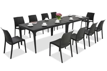 Elegantes Esstischgarnitur Oslo/Volga 10 Anthrazit Bica