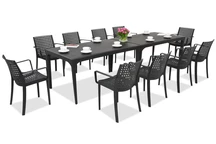 Elegantes Esstischgarnitur für den Garten Oslo / Sophie 10 Anthrazit Bica