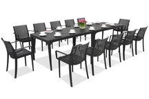 Elegantes Esstischgarnitur für den Garten Oslo / Sophie 12 Anthrazit Bica