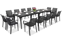 Elegantes Esstischgarnitur für den Garten Oslo / Sophie 14 Anthrazit Bica