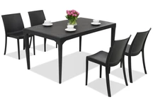 Essgarnitur für Garten Oslo / Perla 4 Anthrazit Bica
