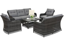 Luxuriöses Rattanmöbel Toledo Coffee 7 Garden Point Anthrazit