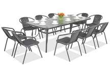 Metallgartenmöbel Modena/Bergamo für 10 Personen mit großem Tisch Garden Point anthrazit