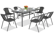 Metallgartenmöbel Modena/Bergamo für 6 Personen mit großem Tisch Garden Point anthrazit