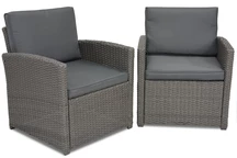 Monaco Garden Point anthrazitfarbener Technorattan-Sessel - 2er-Set