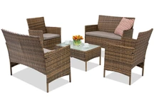 Polyrattan Gartenmöbel Calabria Coffee Premium 6 Garden Point braun