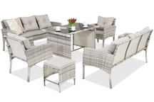 Polyrattan-Set mit Bari Garden Point Sitzkissen