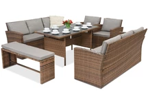 Rattan Gartenmöbel Marseille Apetito 10 Garden Point braun