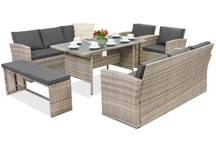 Rattan Gartenmöbel Marseille Apetito 10 Garden Point grau