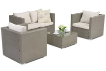 Rattan Gartenmöbel Roma Coffee 4 Garden Point hellgrau