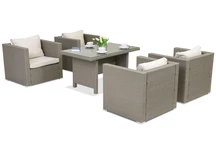 Rattan Gartenmöbel Roma Premium 4 Garden Point hellgrau
