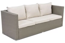 Roma Garden Point Sofa aus Techno-Rattan, hellgrau