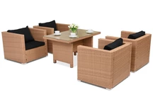 Roma Premium 4 Garden Point honigfarbene Technorattan-Gartenmöbel