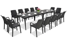 Stilvollee Esstischgarnitur Oslo / Indiana 14 Anthrazit Bica