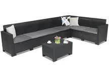 Technorattan-Ecksofa in der Garnitur Nebraska Corner Max 7 anthrazit Bica