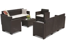 Technorattan-Möbelgarnitur  Nebraska Coffee für 8 Personen braun Bica
