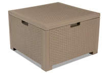 Technorattan-Tisch mit Truhe für Kissen Storage cappuccino Bica