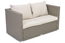 Technrattan 2er Sofa Roma Garden Point hellgrau