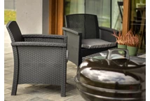 Polyrattan-Möbelset mit Venezia Coffee 5 3-Sitzer-Sofa, Anthrazit Bica