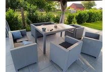 Technorattan-Terrassenmöbel Colorado Apetito 6 Bica grau